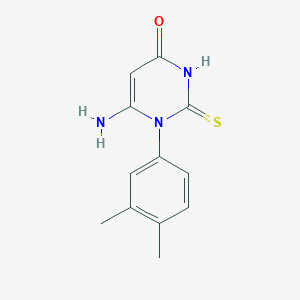 molecular formula C12H13N3OS B2404824 6-氨基-1-(3,4-二甲苯基)-2-硫代亚胺基嘧啶-4-酮 CAS No. 887202-10-0