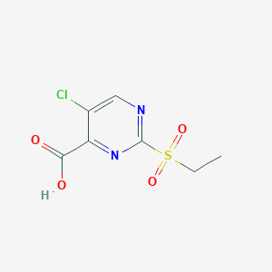 molecular formula C7H7ClN2O4S B2404828 5-Chloro-2-(ethylsulfonyl)pyrimidine-4-carboxylic acid CAS No. 890587-32-3