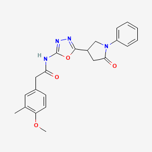 2-(4-methoxy-3-methylphenyl)-N-(5-(5-oxo-1-phenylpyrrolidin-3-yl)-1,3,4-oxadiazol-2-yl)acetamide