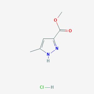 molecular formula C6H9ClN2O2 B2404835 Methyl 5-methyl-1H-pyrazole-3-carboxylate;hydrochloride CAS No. 2243503-52-6