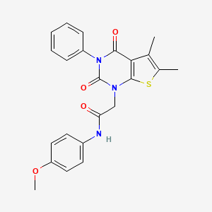 2-(5,6-dimethyl-2,4-dioxo-3-phenyl-3,4-dihydrothieno[2,3-d]pyrimidin-1(2H)-yl)-N-(4-methoxyphenyl)acetamide