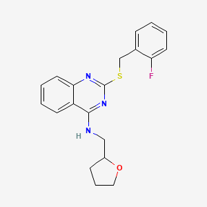 2-[(2-fluorophenyl)methylsulfanyl]-N-(oxolan-2-ylmethyl)quinazolin-4-amine