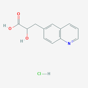 molecular formula C12H12ClNO3 B2404847 2-Hydroxy-3-quinolin-6-ylpropanoic acid;hydrochloride CAS No. 2361635-33-6