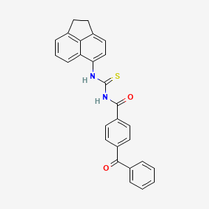 molecular formula C27H20N2O2S B2404850 4-benzoyl-N-((1,2-dihydroacenaphthylen-5-yl)carbamothioyl)benzamide CAS No. 391896-52-9