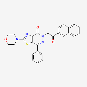 molecular formula C27H22N4O3S B2404857 2-morpholino-5-(2-(naphthalen-2-yl)-2-oxoethyl)-7-phenylthiazolo[4,5-d]pyridazin-4(5H)-one CAS No. 1021020-21-2