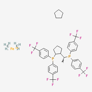[(1R)-1-[2-Bis[4-(trifluoromethyl)phenyl]phosphanylcyclopentyl]ethyl]-bis[4-(trifluoromethyl)phenyl]phosphane;carbanide;cyclopentane;iron(2+)