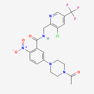 5-(4-acetylpiperazin-1-yl)-N-{[3-chloro-5-(trifluoromethyl)pyridin-2-yl]methyl}-2-nitrobenzamide