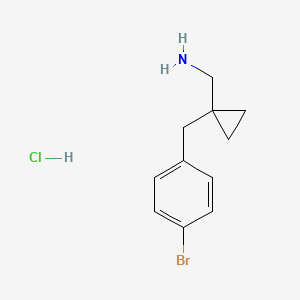molecular formula C11H15BrClN B2404869 {1-[(4-Bromophenyl)methyl]cyclopropyl}methanamine hydrochloride CAS No. 1955499-24-7