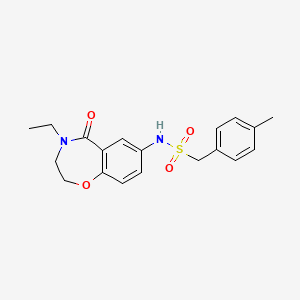 N-(4-ethyl-5-oxo-2,3,4,5-tetrahydrobenzo[f][1,4]oxazepin-7-yl)-1-(p-tolyl)methanesulfonamide