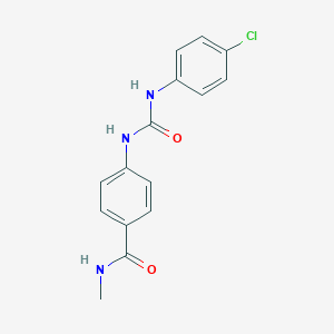 molecular formula C15H14ClN3O2 B240488 4-({[(4-chlorophenyl)amino]carbonyl}amino)-N-methylbenzamide 