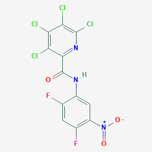 molecular formula C12H3Cl4F2N3O3 B2404889 3,4,5,6-tetrachloro-N-(2,4-difluoro-5-nitrophenyl)pyridine-2-carboxamide CAS No. 1797020-24-6