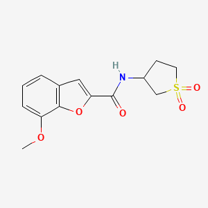 molecular formula C14H15NO5S B2404896 N-(1,1-二氧化四氢噻吩-3-基)-7-甲氧基-1-苯并呋喃-2-甲酰胺 CAS No. 951927-15-4