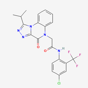 molecular formula C21H17ClF3N5O2 B2404910 N-(4-chloro-2-(trifluoromethyl)phenyl)-2-(1-isopropyl-4-oxo-[1,2,4]triazolo[4,3-a]quinoxalin-5(4H)-yl)acetamide CAS No. 1358893-61-4