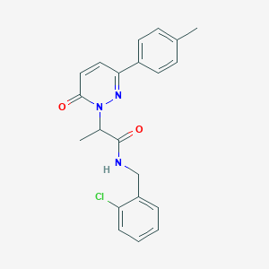 molecular formula C21H20ClN3O2 B2404911 N-(2-chlorobenzyl)-2-(6-oxo-3-(p-tolyl)pyridazin-1(6H)-yl)propanamide CAS No. 1203235-58-8