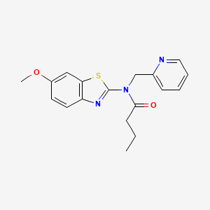 molecular formula C18H19N3O2S B2404912 N-(6-甲氧基苯并[d]噻唑-2-基)-N-(吡啶-2-基甲基)丁酰胺 CAS No. 941967-96-0