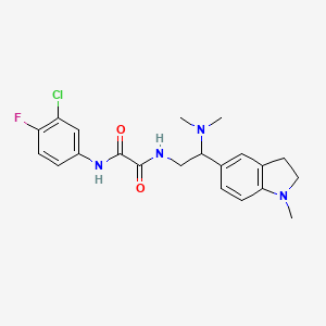 molecular formula C21H24ClFN4O2 B2404915 N1-(3-氯-4-氟苯基)-N2-(2-(二甲氨基)-2-(1-甲基吲哚-5-基)乙基)草酰胺 CAS No. 922089-77-8