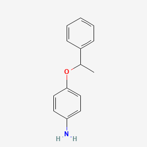 molecular formula C14H15NO B2404916 4-(1-苯乙氧基)苯胺 CAS No. 57181-91-6