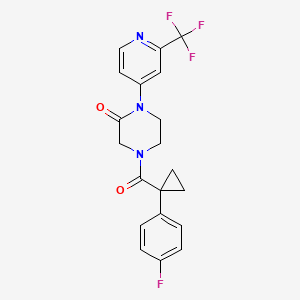 4-[1-(4-Fluorophenyl)cyclopropanecarbonyl]-1-[2-(trifluoromethyl)pyridin-4-yl]piperazin-2-one