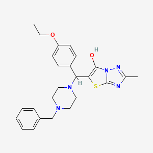 molecular formula C25H29N5O2S B2404927 5-((4-Benzylpiperazin-1-yl)(4-ethoxyphenyl)methyl)-2-methylthiazolo[3,2-b][1,2,4]triazol-6-ol CAS No. 869343-97-5