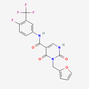 N-(4-fluoro-3-(trifluoromethyl)phenyl)-3-(furan-2-ylmethyl)-2,4-dioxo-1,2,3,4-tetrahydropyrimidine-5-carboxamide