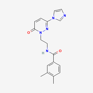 molecular formula C18H19N5O2 B2404932 N-(2-(3-(1H-imidazol-1-yl)-6-oxopyridazin-1(6H)-yl)ethyl)-3,4-dimethylbenzamide CAS No. 1396749-16-8