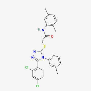 molecular formula C25H22Cl2N4OS B2404934 2-((5-(2,4-二氯苯基)-4-(间甲苯基)-4H-1,2,4-三唑-3-基)硫代)-N-(2,5-二甲苯基)乙酰胺 CAS No. 539807-82-4