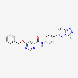 molecular formula C24H19N7O2 B2404935 6-(benzyloxy)-N-(4-(3-methyl-[1,2,4]triazolo[4,3-b]pyridazin-6-yl)phenyl)pyrimidine-4-carboxamide CAS No. 2034364-84-4