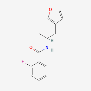 molecular formula C14H14FNO2 B2404937 2-フルオロ-N-[1-(フラン-3-イル)プロパン-2-イル]ベンズアミド CAS No. 1798511-90-6