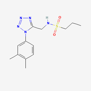 molecular formula C13H19N5O2S B2404938 N-((1-(3,4-二甲基苯基)-1H-四唑-5-基)甲基)丙烷-1-磺酰胺 CAS No. 942000-16-0