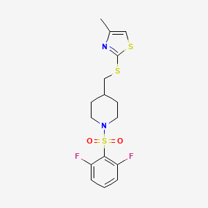 2-(((1-((2,6-Difluorophenyl)sulfonyl)piperidin-4-yl)methyl)thio)-4-methylthiazole
