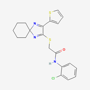 N-(2-chlorophenyl)-2-((3-(thiophen-2-yl)-1,4-diazaspiro[4.5]deca-1,3-dien-2-yl)thio)acetamide