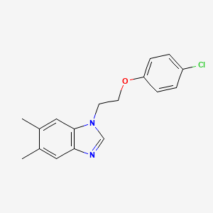 molecular formula C17H17ClN2O B2404951 1-[2-(4-氯苯氧基)乙基]-5,6-二甲基苯并咪唑 CAS No. 637745-28-9