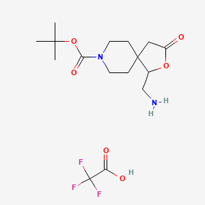 Tert-butyl 1-(aminomethyl)-3-oxo-2-oxa-8-azaspiro[4.5]decane-8-carboxylate;2,2,2-trifluoroacetic acid