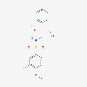 molecular formula C17H20FNO5S B2404958 3-fluoro-N-(2-hydroxy-3-methoxy-2-phenylpropyl)-4-methoxybenzenesulfonamide CAS No. 2034495-68-4