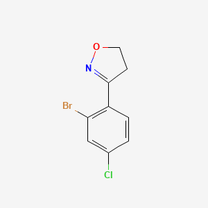 molecular formula C9H7BrClNO B2404960 BrC1=C(C=CC(=C1)Cl)C1=NOCC1 CAS No. 2064122-42-3