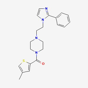 molecular formula C21H24N4OS B2404961 (4-methylthiophen-2-yl)(4-(2-(2-phenyl-1H-imidazol-1-yl)ethyl)piperazin-1-yl)methanone CAS No. 1396860-13-1