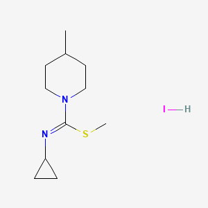 molecular formula C11H21IN2S B2404967 Iodure de cyclopropanamine N-[(4-méthylpipéridin-1-yl)(méthylsulfanyl)méthylidène] CAS No. 1173349-76-2