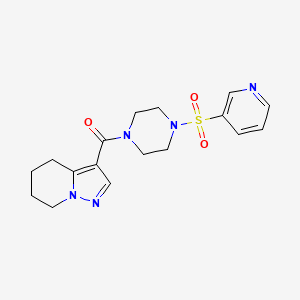 molecular formula C17H21N5O3S B2404974 (4-(Pyridin-3-ylsulfonyl)piperazin-1-yl)(4,5,6,7-tetrahydropyrazolo[1,5-a]pyridin-3-yl)methanone CAS No. 2034453-26-2