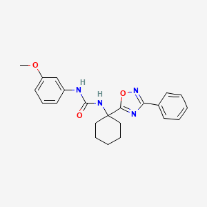 molecular formula C22H24N4O3 B2404982 1-(3-Methoxyphenyl)-3-[1-(3-phenyl-1,2,4-oxadiazol-5-yl)cyclohexyl]urea CAS No. 1396679-30-3