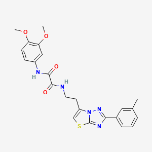N1-(3,4-dimethoxyphenyl)-N2-(2-(2-(m-tolyl)thiazolo[3,2-b][1,2,4]triazol-6-yl)ethyl)oxalamide