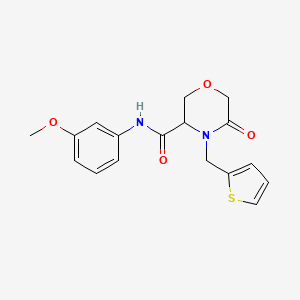 molecular formula C17H18N2O4S B2404985 N-(3-甲氧基苯基)-5-氧代-4-(噻吩-2-基甲基)吗啉-3-羧酰胺 CAS No. 1421446-21-0