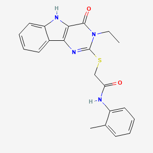 2-({3-ethyl-4-oxo-3H,4H,5H-pyrimido[5,4-b]indol-2-yl}sulfanyl)-N-(2-methylphenyl)acetamide