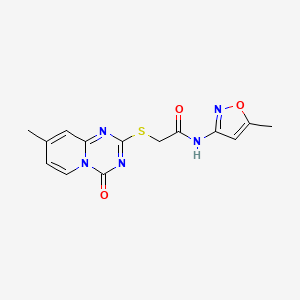 N-(5-methyl-1,2-oxazol-3-yl)-2-({8-methyl-4-oxo-4H-pyrido[1,2-a][1,3,5]triazin-2-yl}sulfanyl)acetamide