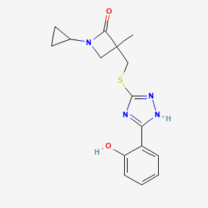 1-Cyclopropyl-3-[[5-(2-hydroxyphenyl)-1H-1,2,4-triazol-3-yl]sulfanylmethyl]-3-methylazetidin-2-one