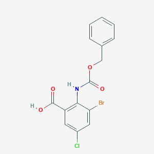 molecular formula C15H11BrClNO4 B2404995 3-Bromo-5-chloro-2-(phenylmethoxycarbonylamino)benzoic acid CAS No. 2287301-77-1