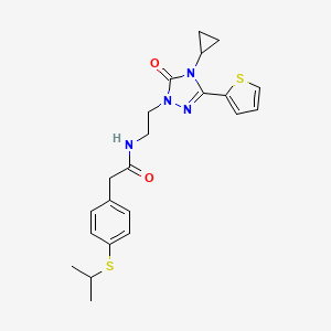 N-(2-(4-cyclopropyl-5-oxo-3-(thiophen-2-yl)-4,5-dihydro-1H-1,2,4-triazol-1-yl)ethyl)-2-(4-(isopropylthio)phenyl)acetamide