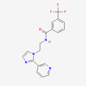 molecular formula C18H15F3N4O B2405021 N-(2-(2-(pyridin-3-yl)-1H-imidazol-1-yl)ethyl)-3-(trifluoromethyl)benzamide CAS No. 2034234-25-6