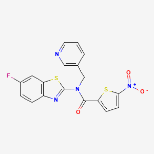 molecular formula C18H11FN4O3S2 B2405022 N-(6-氟苯并[d]噻唑-2-基)-5-硝基-N-(吡啶-3-基甲基)噻吩-2-甲酰胺 CAS No. 895018-68-5