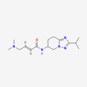 molecular formula C15H25N5O B2405024 (E)-4-(Dimethylamino)-N-(2-propan-2-yl-5,6,7,8-tetrahydro-[1,2,4]triazolo[1,5-a]pyridin-6-yl)but-2-enamide CAS No. 2411327-03-0