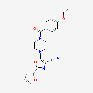 molecular formula C21H20N4O4 B2405025 5-(4-(4-Ethoxybenzoyl)piperazin-1-yl)-2-(furan-2-yl)oxazole-4-carbonitrile CAS No. 946378-24-1